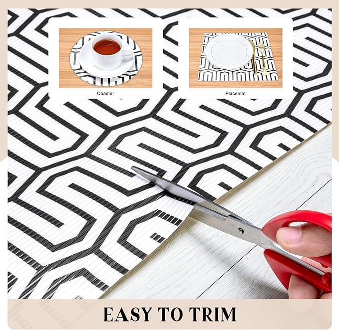 Shelf Liners for Kitchen Plastic - White Maze