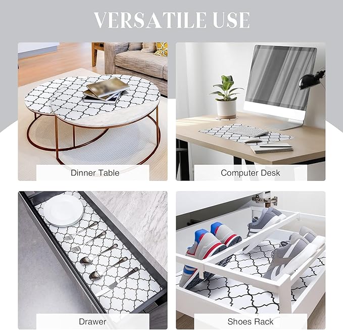 Shelf Liners for Kitchen Plastic - White Window