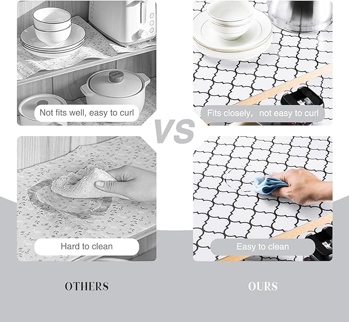 Shelf Liners for Kitchen Plastic - White Window