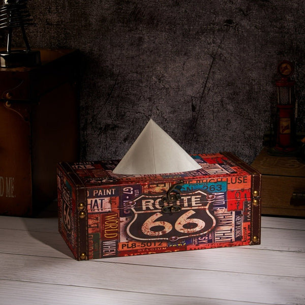 Tissue boxes - Number Plate Route 66 - eazy wagon