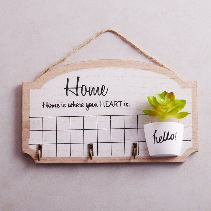 Wall Keyhooks - Home is where your heart is (3 Hook)