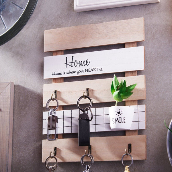 Wall Keyhooks - Home is where your Heart is (5 Hook)