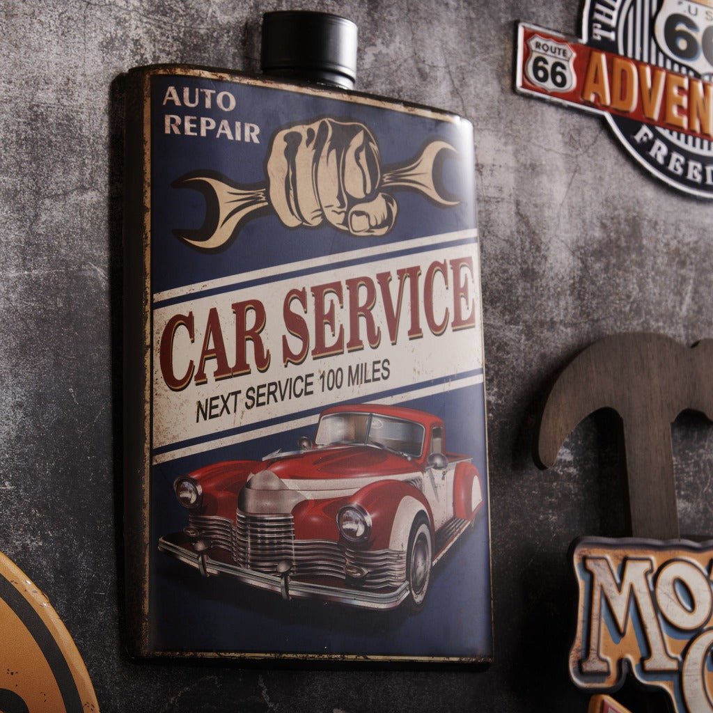 Whiskey Bottle Wall Decor - Car Service