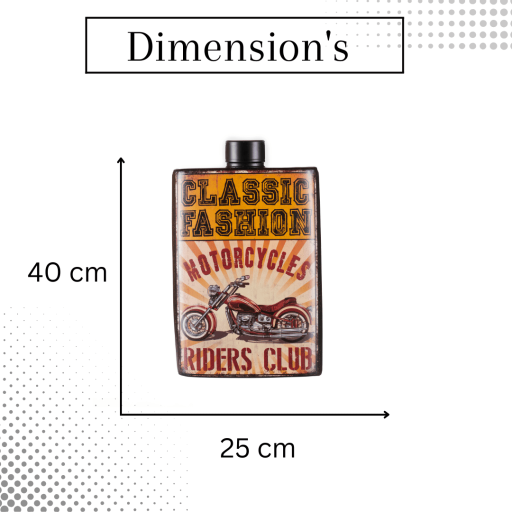 Whiskey Bottle Wall Decor - Motorcycles Riders Club