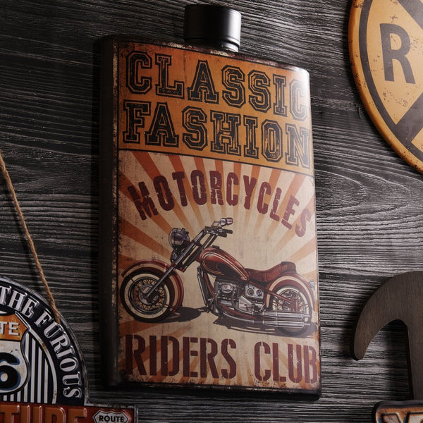 Whiskey Bottle Wall Decor - Motorcycles Riders Club